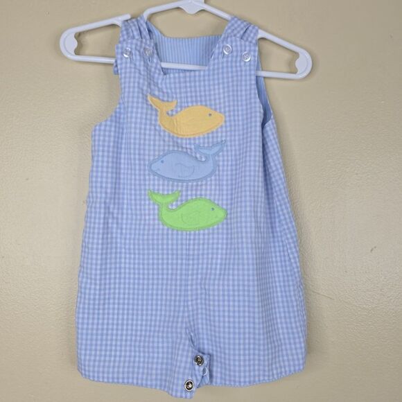 Bailey boys reversible whale & bunny romper size 6m - Picture 1 of 7
